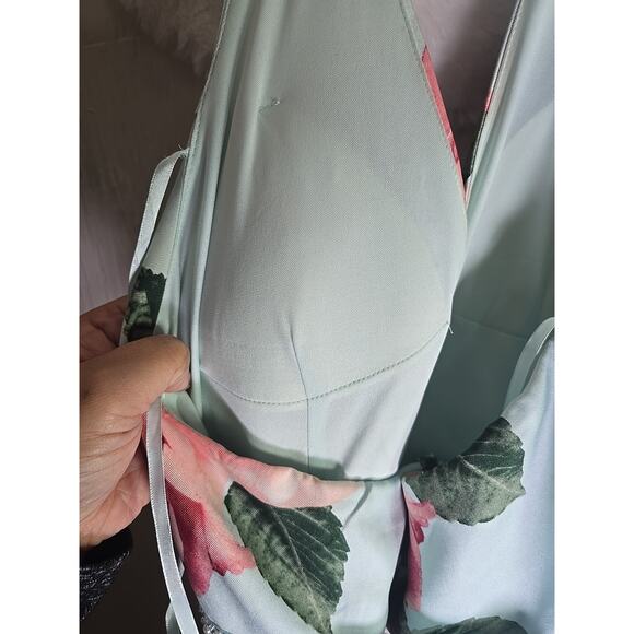 Formal Maxi Gown Prom Halter Dress Wedding Womens 9 / 10 Festive Party Chic - Picture 4 of 11